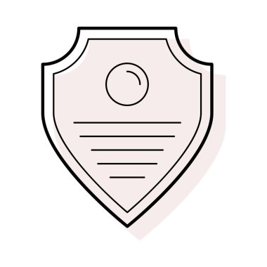 Beyaz arka plan, vektör, illüstrasyon izole kalkan düz simgesi