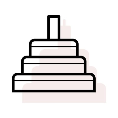 Doğum günü pastası mumu düz simgesi, vektör, illüstrasyon  