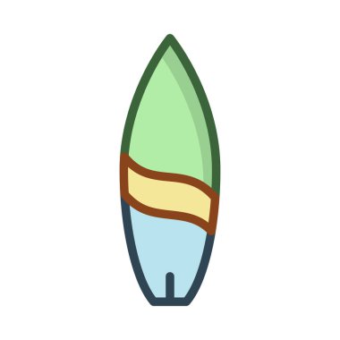 sörf tahtası düz simgesi, vektör, illüstrasyon, spor kavramı 