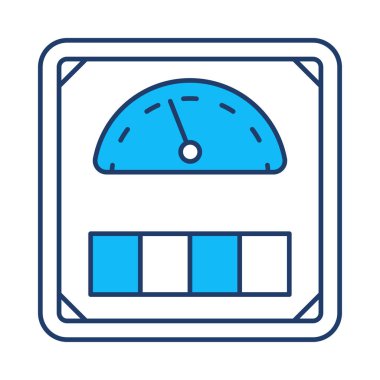 ağırlık ölçer düz simgesi beyaz arka plan, vektör, illüstrasyon izole