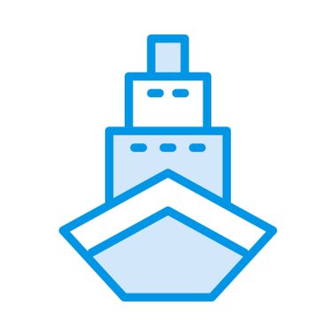 Cruise Gemi düz simgesi, vektör, illüstrasyon  