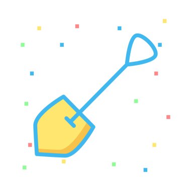 kürek düz simgesi, vektör, illüstrasyon