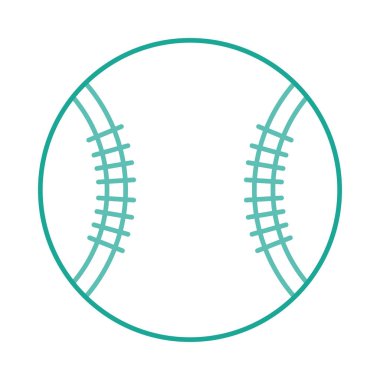 beysbol topu düz simgesi beyaz arka plan, vektör, illüstrasyon izole