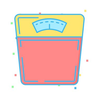 ağırlık ölçer düz simgesi beyaz arka plan, vektör, illüstrasyon izole