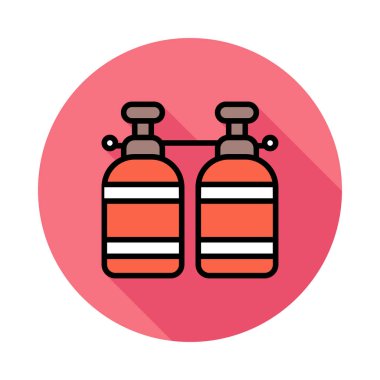 Yüzme düz simgesi, vektör, illüstrasyon için oksijen silindir