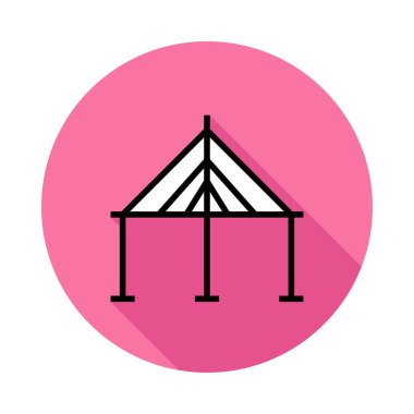 kamp çadırı düz simgesi, vektör, illüstrasyon