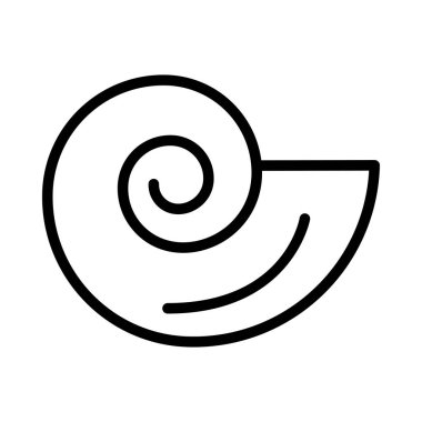 Salyangoz kabuğu düz simgesi, vektör, illüstrasyon