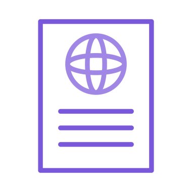 Pasaport düz simgesi, vektör, illüstrasyon