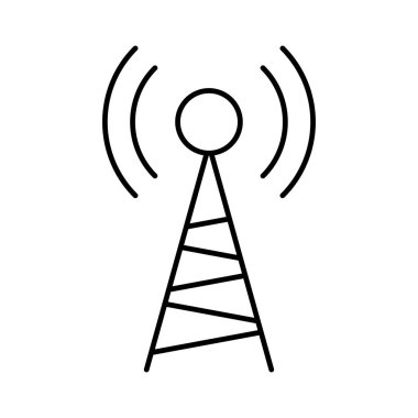 Anten sinyal vektör renk simgesi Kulesi