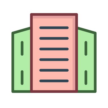 Otel binası düz simgesi, vektör, illüstrasyon