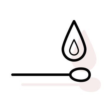 yanan kibrit çöpü düz simgesi, vektör, illüstrasyon 