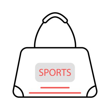 spor çanta düz simgesi beyaz arka plan, vektör, illüstrasyon izole