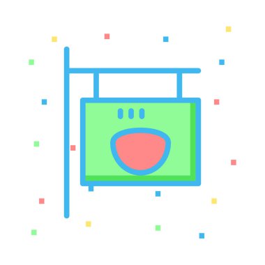 çay Cafe işareti düz kutsal kişilerin resmi, vektör, illüstrasyon