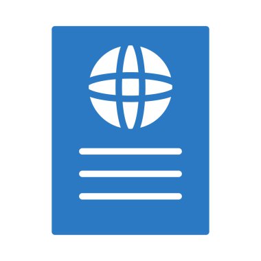 Pasaport düz simgesi, vektör, illüstrasyon