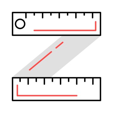 ölçüm ölçer düz simgesi beyaz arka plan, vektör, illüstrasyon izole
