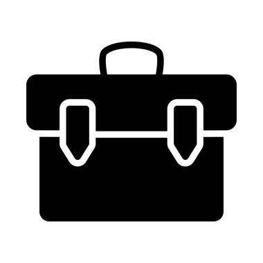 Evrak Çantası'nı düz simgesi, vektör, illüstrasyon