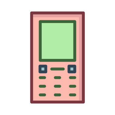 cep telefon düz simgesi, vektör, illüstrasyon 