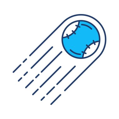 düz simgesi beyaz arka plan, vektör, illüstrasyon izole beyzbol shot atmak