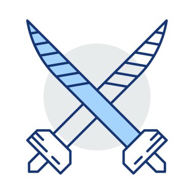 Beyaz arka plan, vektör, illüstrasyon izole kılıç düz simgesi