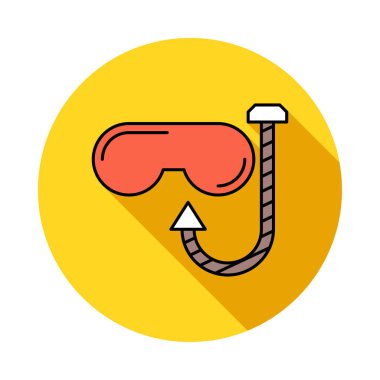 tüplü maske düz simgesi beyaz arka plan, vektör, illüstrasyon izole