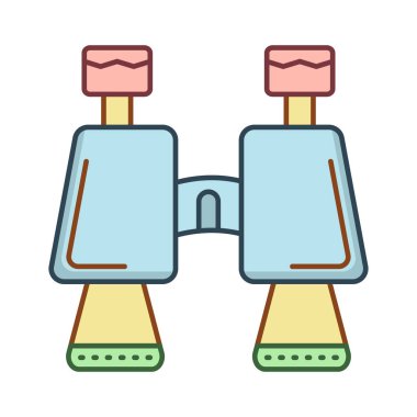 Dürbün düz simgesi beyaz arka plan, vektör, illüstrasyon izole