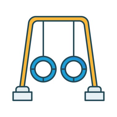 park salıncak düz simgesi beyaz arka plan, vektör, illüstrasyon izole