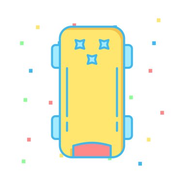 Beyaz arka plan, vektör, illüstrasyon izole kaykay düz simgesi