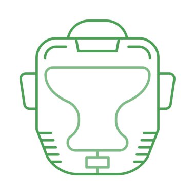 boks koruma kask düz simgesi beyaz arka plan, vektör, illüstrasyon izole   