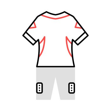 jersey düz simgesi beyaz arka plan, vektör, illüstrasyon izole