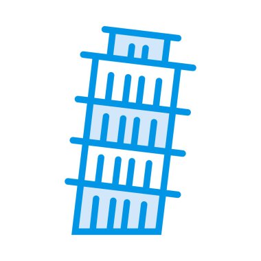 Pisa Kulesi düz simgesi, vektör, illüstrasyon