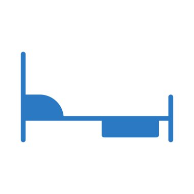 Motel uyku yatak düz simgesi, vektör, illüstrasyon 