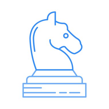 Satranç parçası düz simgesi beyaz arka plan, vektör, illüstrasyon izole   