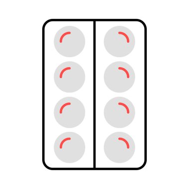 ilaç tablet düz simgesi, vektör, illüstrasyon  