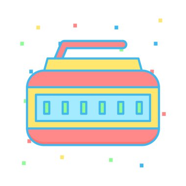 Beyaz arka plan, vektör, illüstrasyon izole oyun düz simgesi curling