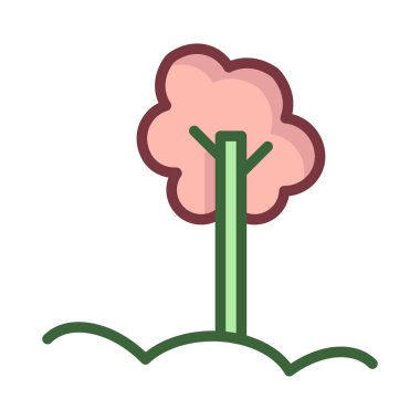 Ağaç Parkı düz simgesi, vektör, illüstrasyon 