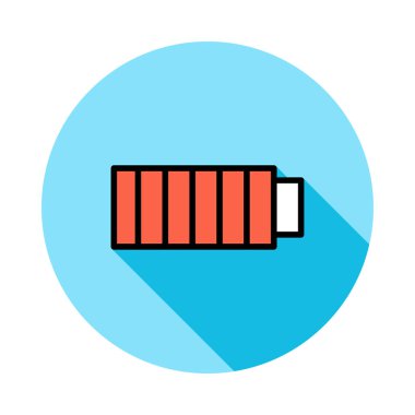 Pil şarj düz simgesi, vektör, illüstrasyon  