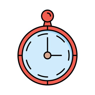 Zamanlayıcı kronometre saat düz simgesi, vektör, illüstrasyon 