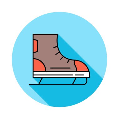 buz pateni ayakkabı düz simgesi beyaz arka plan, vektör, illüstrasyon izole 