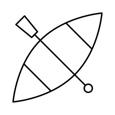 Kano kürekler kayık vektör renk simgesi