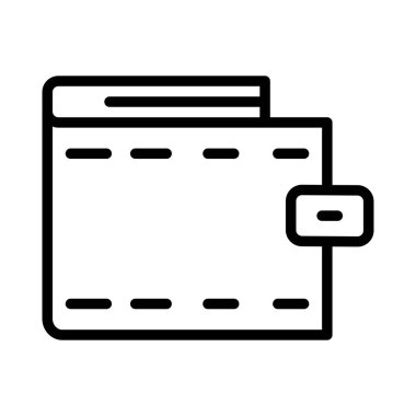 deri cüzdan düz simgesi, vektör, illüstrasyon