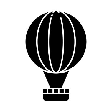 Hava Balon düz simgesi beyaz arka plan, vektör, illüstrasyon izole 