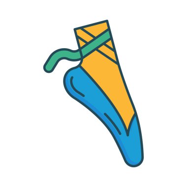 Beyaz arka plan, vektör, illüstrasyon izole jimnastik ayak düz simgesi