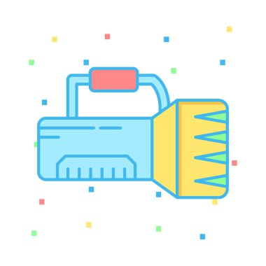 el feneri düz simgesi beyaz arka plan, vektör, illüstrasyon izole