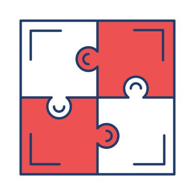 Beyaz arka plan, vektör, illüstrasyon izole oyun düz simgesi bulmaca