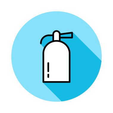 Yangın söndürücüyü düz simgesi, vektör, illüstrasyon