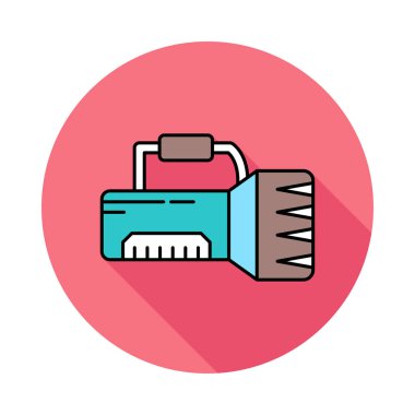 el feneri düz simgesi beyaz arka plan, vektör, illüstrasyon izole