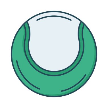 beysbol topu düz simgesi beyaz arka plan, vektör, illüstrasyon izole   