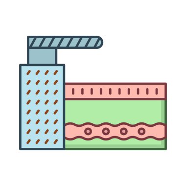 Yüzme Havuzu parça düz simgesi beyaz arka plan, vektör, illüstrasyon izole