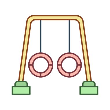 park salıncak düz simgesi beyaz arka plan, vektör, illüstrasyon izole