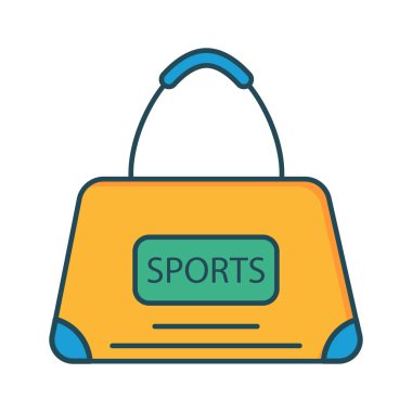 spor çanta düz simgesi beyaz arka plan, vektör, illüstrasyon izole